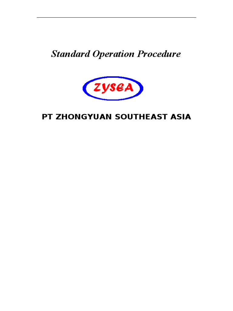 Zysea Sop | PDF | Drilling Rig | Casing (Borehole)