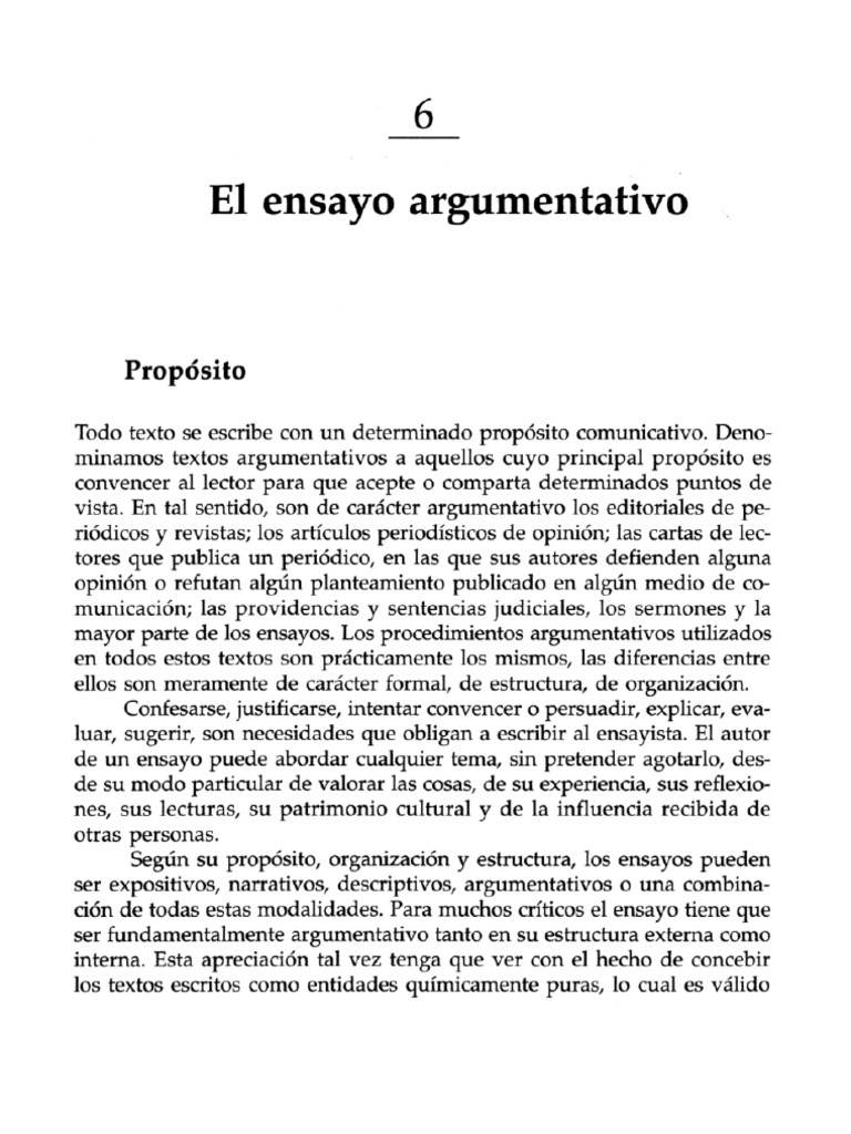 Ejemplo De Ensayo Argumentativo