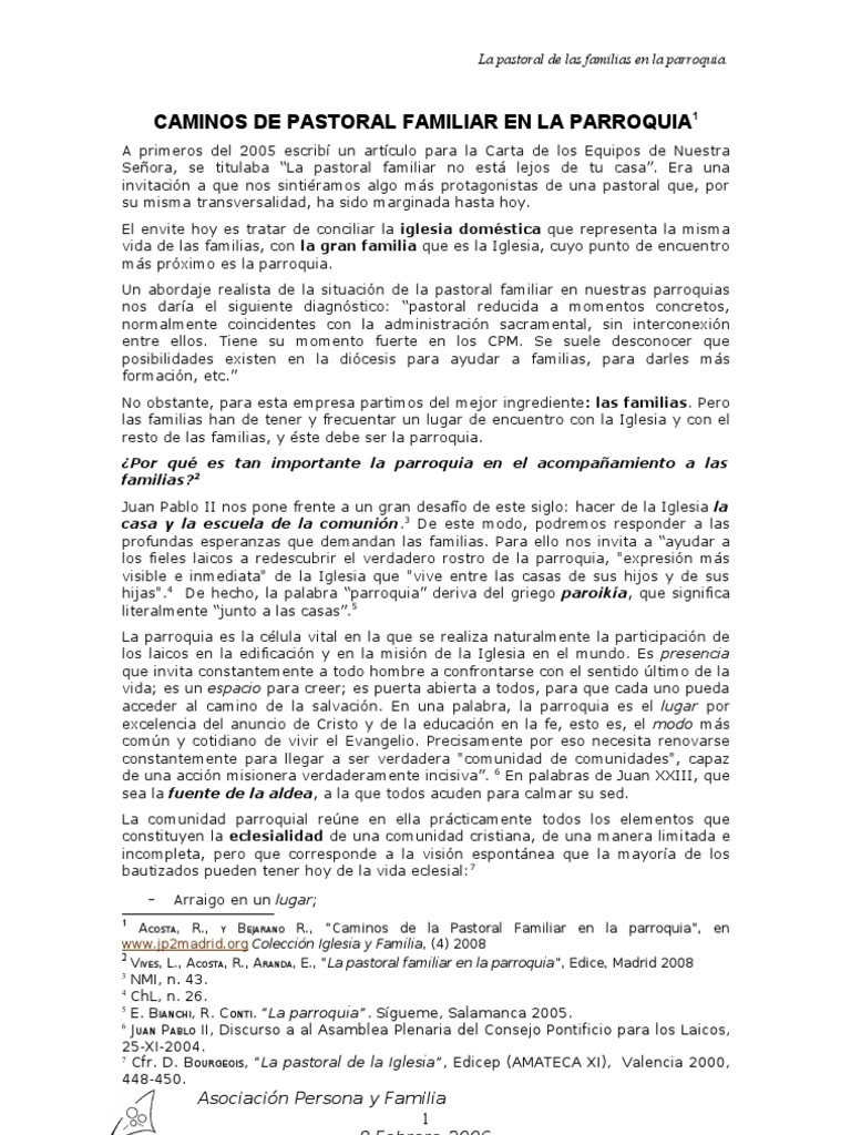 Pastoral Familiar en la Parroquia Acosta | PDF | Familia | Iglesia Católica