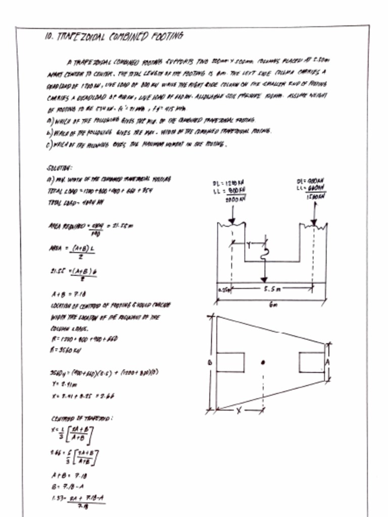 Trapezoidal Combined Footing