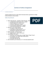 Getting Started With Python Assignment PDF