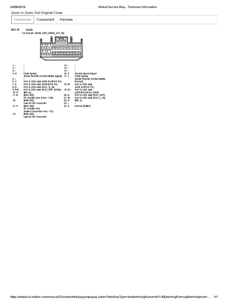 Component Connections and Wire Designations for the M11B Audio Harness