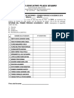 Acta Entrega de Informe Académico de Cuarto 2019