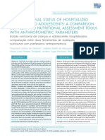 The Nutritional Status of Hospitalized Children and Adolescents: A Comparison Between Two Nutritional Assessment Tools With Anthropometric Parameters