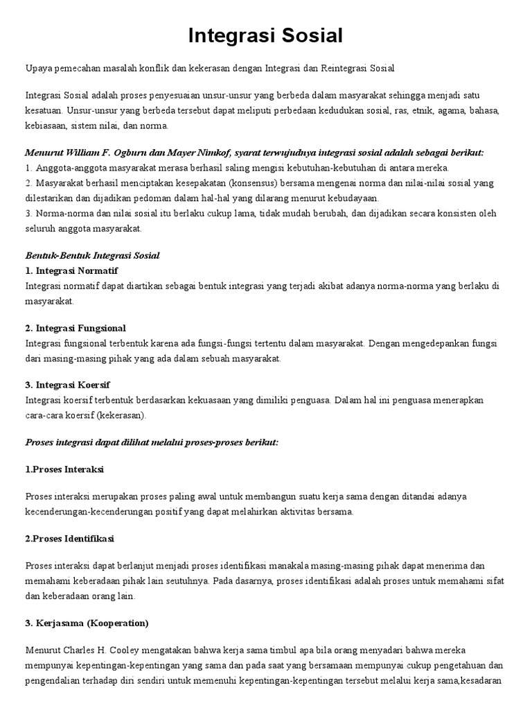 Integrasi Sosial Pdf