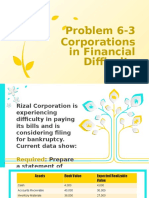 Problem 6-3 Corporations in Financial Difficulty
