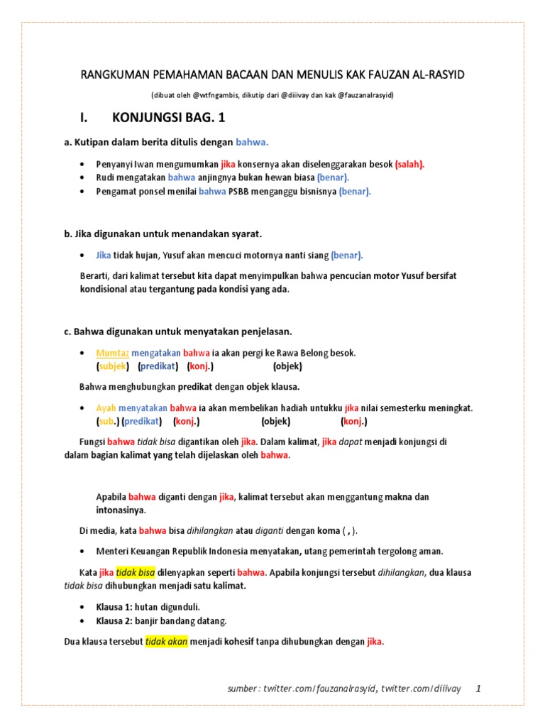 Rangkuman Pemahaman Bacaan Dan Menulis Kak Fauzan Al Pdf