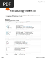 Rust Language Cheat Sheet