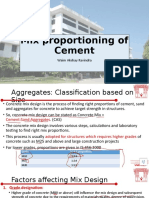 Mix Proportioning of Cement