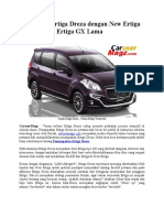 Perbedaan Ertiga Dreza Dengan New Ertiga Tipe GX Dan Ertiga GX Lama