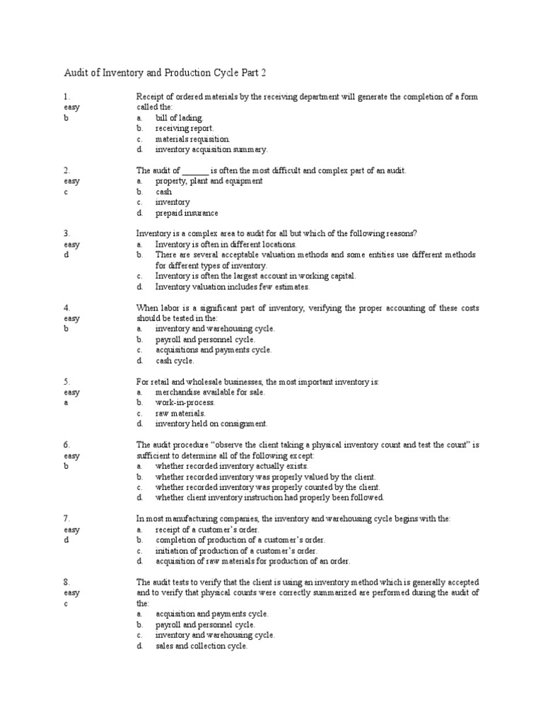 Inventory Audit Procedures Overview | PDF | Inventory | Audit