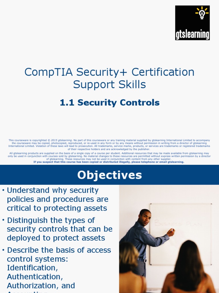 Comptia Security+ Certification Support Skills | PDF | Computer Access ...