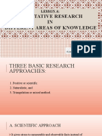 LESSON 4 - QUALITATIVE RESEARCH in DIFFERENT AREAS OF KNOWLEDGE