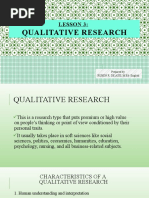 Lesson 3 - Qualitative Research