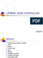 LEMBAR ISIAN KODIKOLOGI