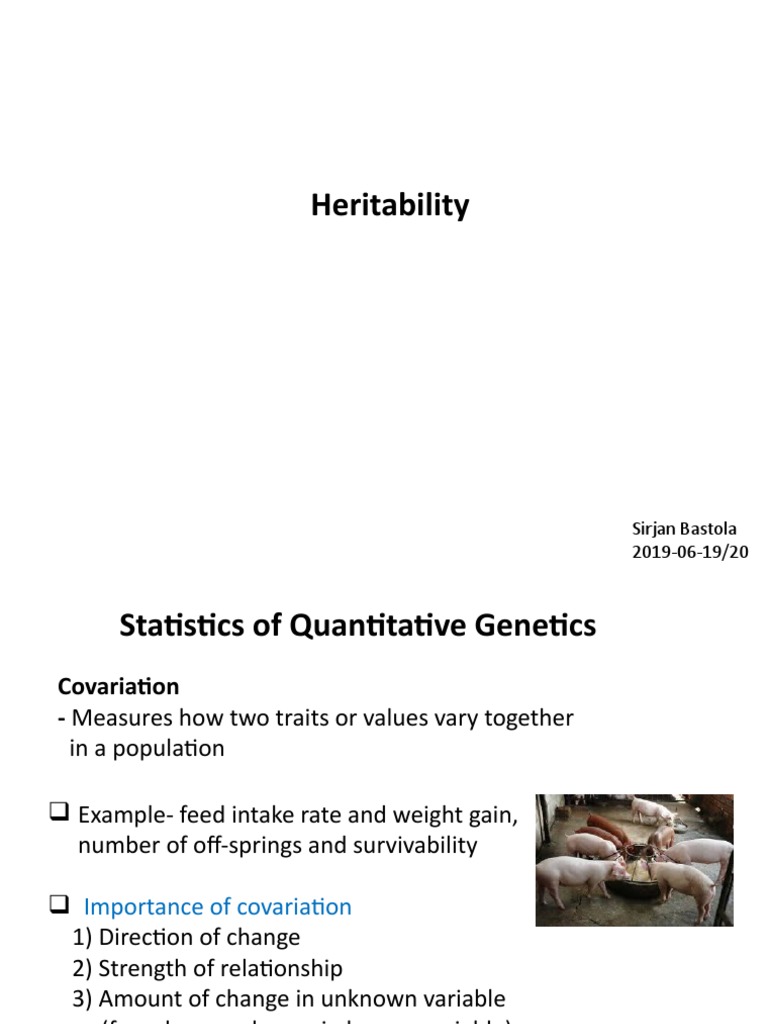 Lecture 3 (Heritability) PDF Heritability Natural Selection