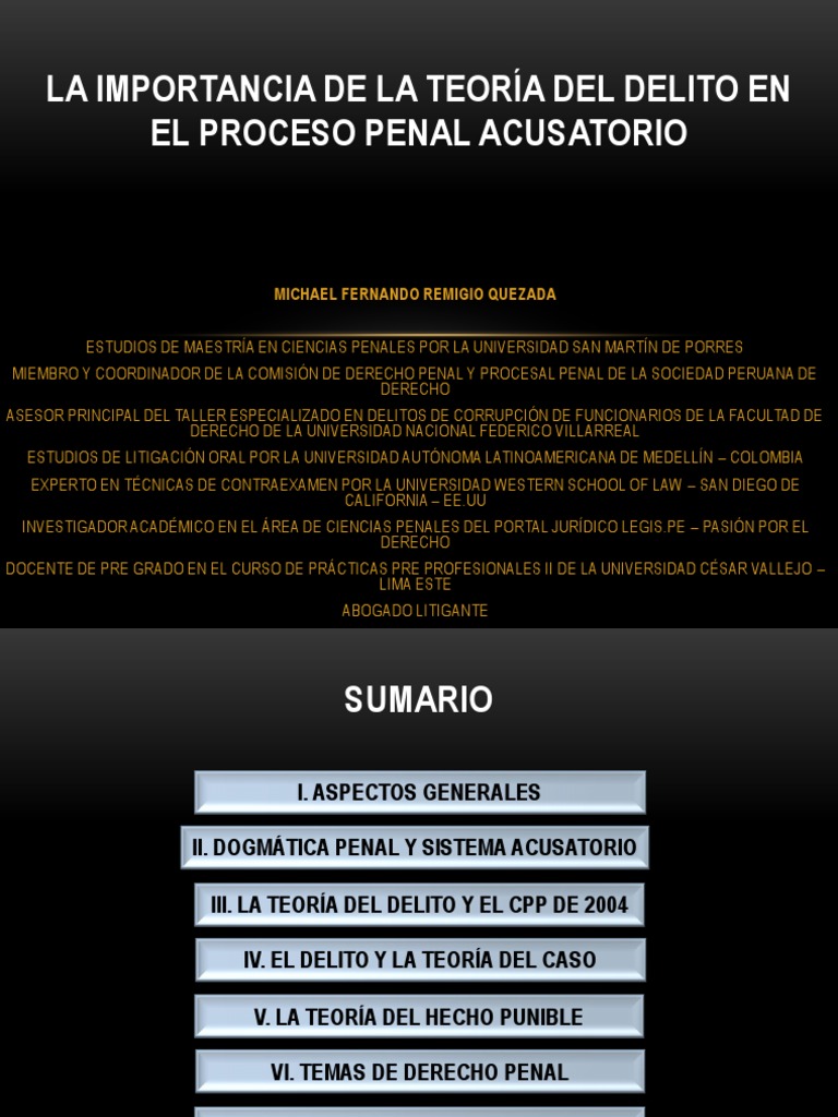 Importancia de La Teoria Del Delito en El Proceso Penal Acusatorio PDF ...
