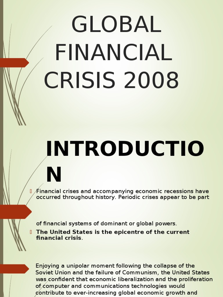 2008 Global Financial Crisis Overview | PDF | Financial Crisis Of 2007 ...