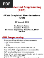 Object-Oriented Programming (OOP) : JAVA Graphical User Interface (GUI)