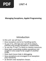 JAVA-UNIT-4-Managing Exception, Applet Programming PDF