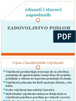 Vrednosti I Stavovi Zaposlenih ZADOVOLJSTVO POSLOM