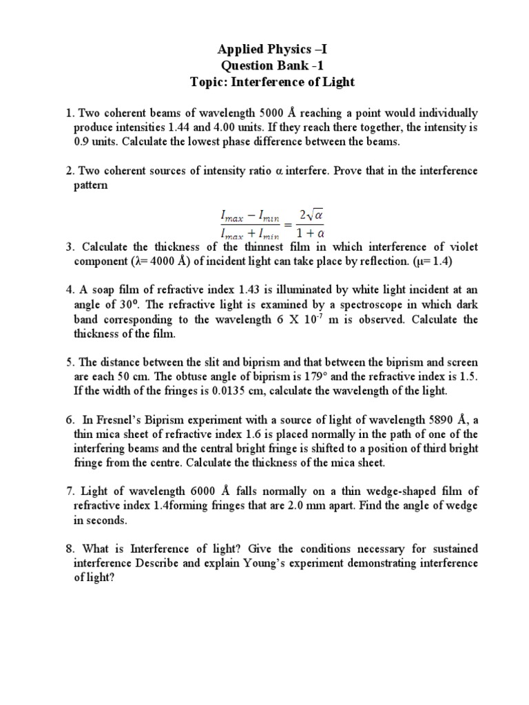 Quesn Bank Phy Diffraction Optical Fiber