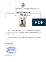 Ly Lao Employee Certificate