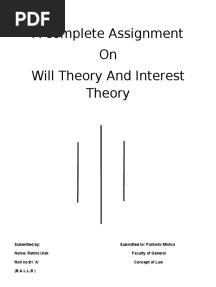 A Complete Assignment On Will Theory and Interest Theory