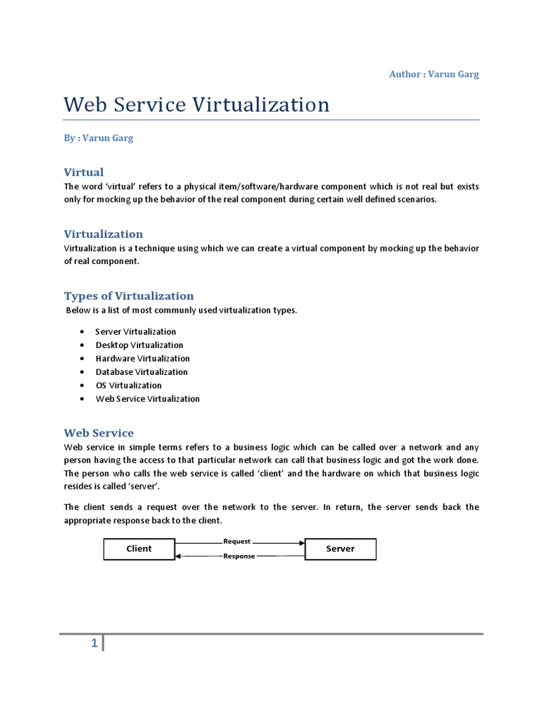 Web Service Virtualization Overview | PDF | Virtualization | Server ...
