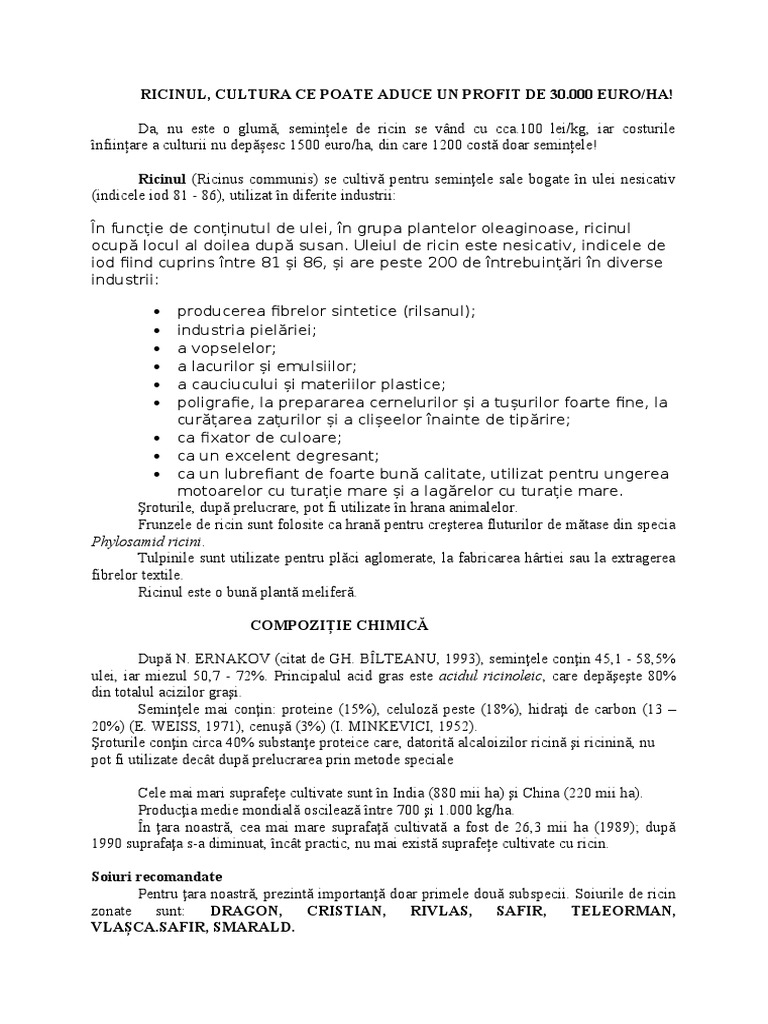Ricinul | PDF