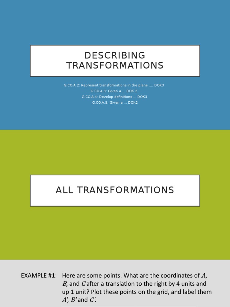 2.2 Describing Transformations | PDF | Angle | Rotation
