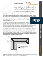 Connection of Roof Battens To Timber Rafters in Light Weight Metal Roof Sheet Construction