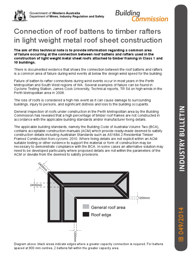 Roof Batten to Rafter Connection Guide | PDF | Lumber | Roof