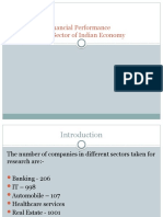 Financial Performance of Five Sector of Indian Economy