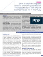 Effect of Different Composite Restorations On The Cuspal Deflection of Premolars Restored With Different Insertion Techniques-An in Vitro Study