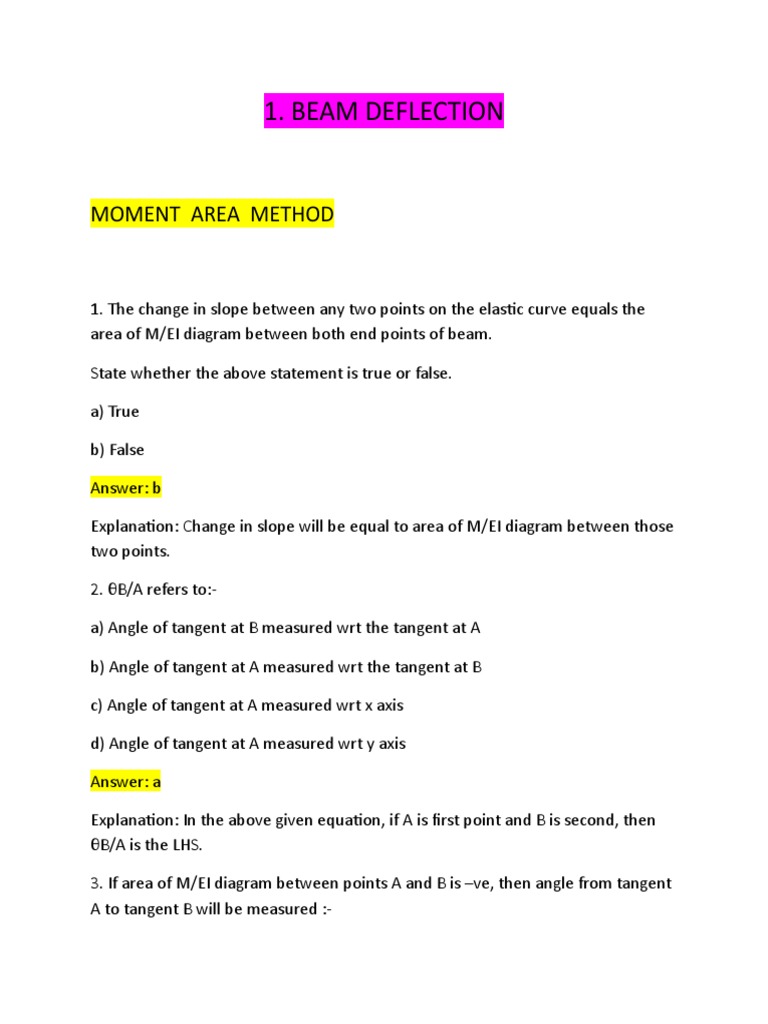 1st Chapter Beam Deflection | PDF | Bending | Stiffness