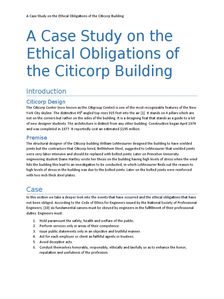 citicorp building case study pdf