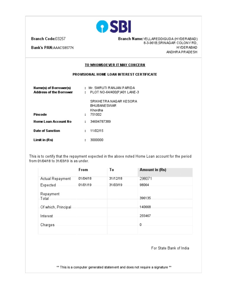 Branch code 03257 branch name bank s pan to whomsoever it may