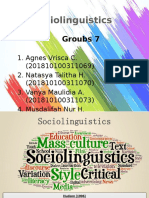 Sociolinguistics: Groubs 7