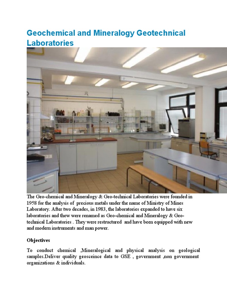 Geochemical and Mineralogy Geotechnical Laboratories | PDF ...