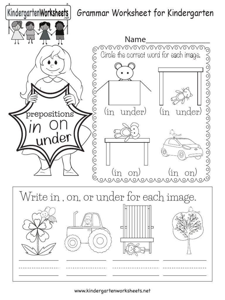 Grammar Worksheet For Kindergarten | Pdf