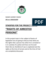"Rights of Arrested Persons": Synopsis For The Project Topic