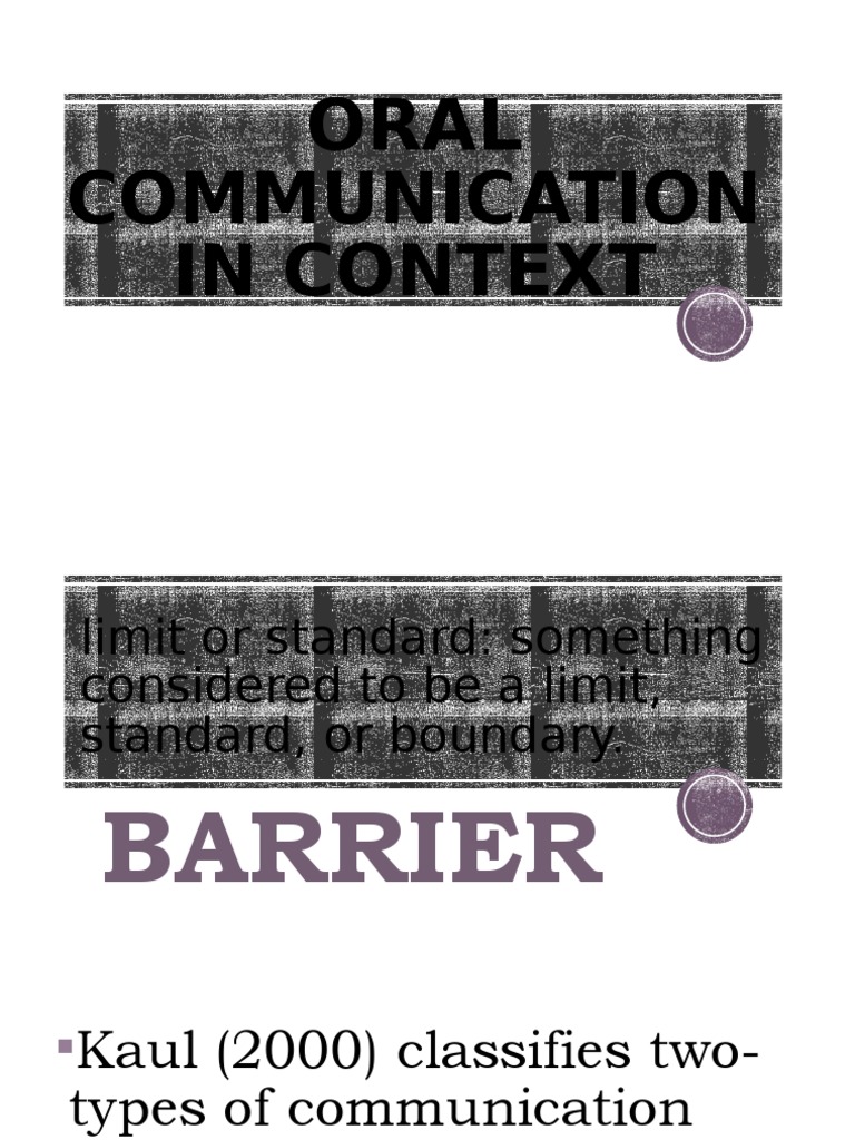 Classifying Communication Barriers A Look at SenderOriented and