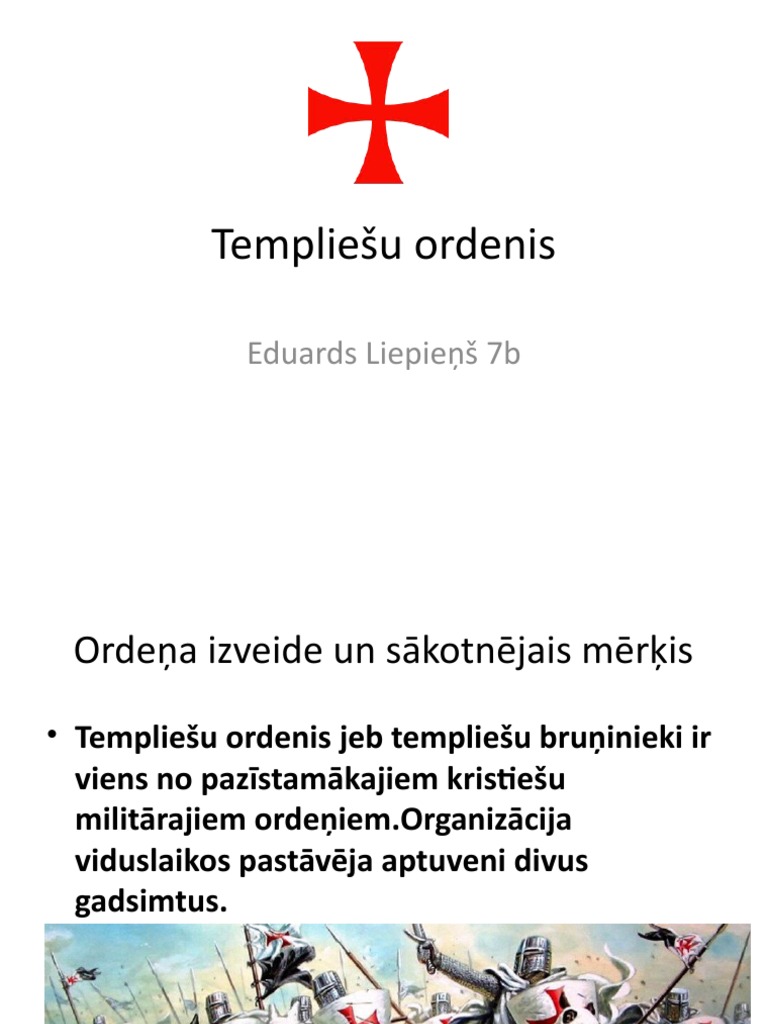 Templiešu Ordenis Prezentacija | PDF