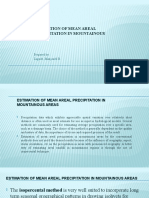 Estimation of Mean Areal Precipitation in Mountainous Areas: Prepared By: Lagade, Manjonell B