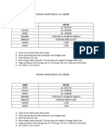 Jadual Waktu Kelas Al