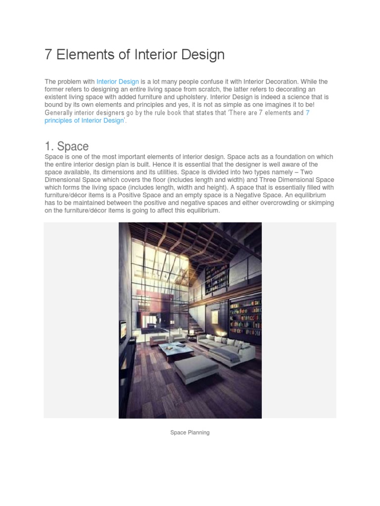 7 Elements of Interior Design PDF PDF Interior Design Color
