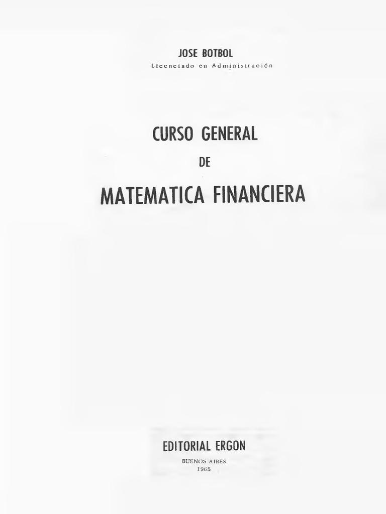 Curso de Matemática Financiera | PDF | Finanzas Matemáticas | Interés ...