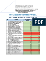 Notas Segundo Examen Parcial, Seccion B, Juan Pablo