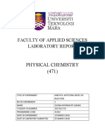 Physical Chemistry (471) : Faculty of Applied Sciences Laboratory Report